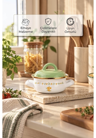 Bernardo Almera Emaye Mini Pot 12 Cm Siyah