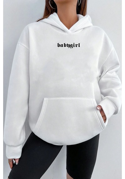 Uyguntarz Baby Girl Baskılı Sweatshirt beyaz