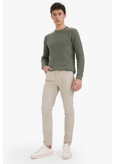 Defacto Slim Fit Dar Kesim Dar Paça Pantolon B2089ax25aubg766 Bej