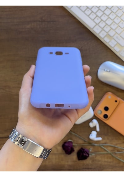 Samsung J7 2015 Uyumlu Kamera Korumalı Darbeye Dayanıklı Renk Atmayan Fab Silikon Kılıf Lila
