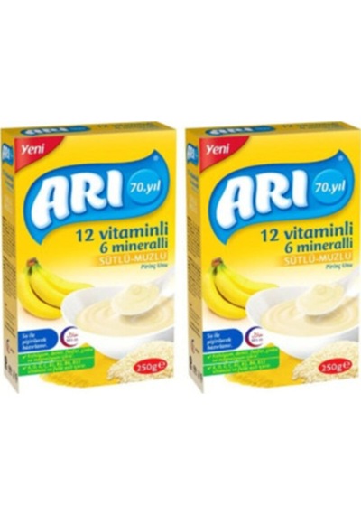 Arı Mama Sütlü Muzlu Pirinç Unu 250 Gr 2 Paket