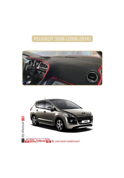 Peugeot 3008 2008-2016 Torpido Koruma Halısı Bej Kenar
