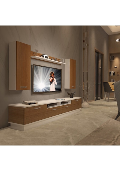 Decoraktiv Trendstyle 5220d Slm Tv Ünitesi Tv Sehpası Beyaz - Ceviz
