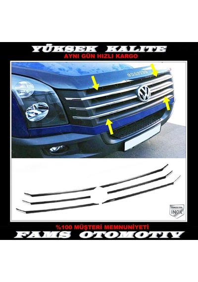 Vw Crafter Krom Ön Panjur 6 Prç. P.Çelik 2012-2016 Arası