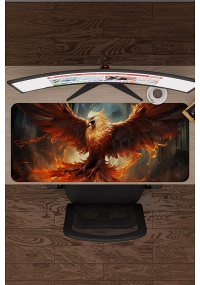 Anka Kuşu Kaymaz Dikişli Kauçuk Oyuncu Mousepad V5 - 90x40 Xxl Gaming Mouse Pad Fare Altlığı