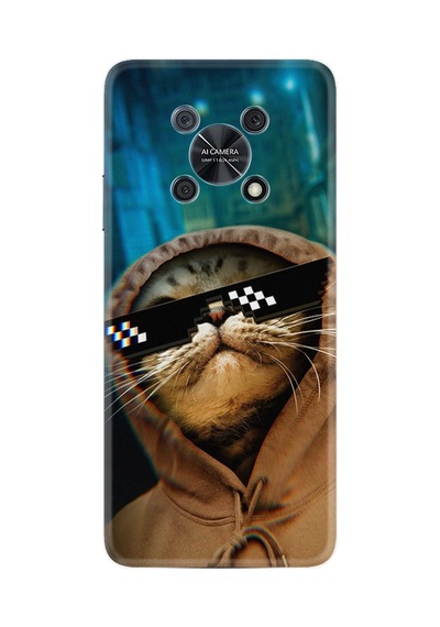 Huawei Nova Y90 Kılıf Resimli Desenli Silikon Platinium Series Troll Cat 1897