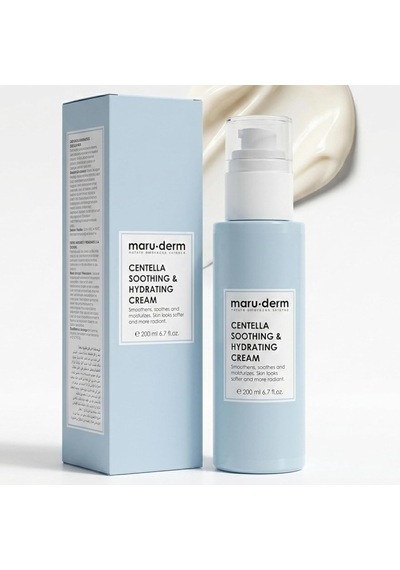 Maruderm Cica Centella Cilt Bakım Kremi Yatıştırıcı & Nemlendirici Krem, Hassas Ve Kolay Tahriş Olan Ciltler İçin, 200 Ml