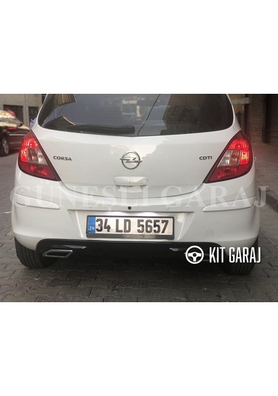 Opel Corsa 2006-2014 Egzoz Görünümlü Parlak Siyah Difüzör Plastik Boyalı