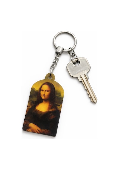 Mona Lisa Baskılı Metal Anahtarlık Sanatsal Tablo Figürlü Unisex
