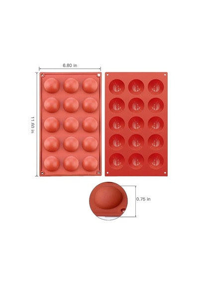 Yarım Küre Silikon Kek Kalıbı Çap : 5 Cm 15'li Goldcakes