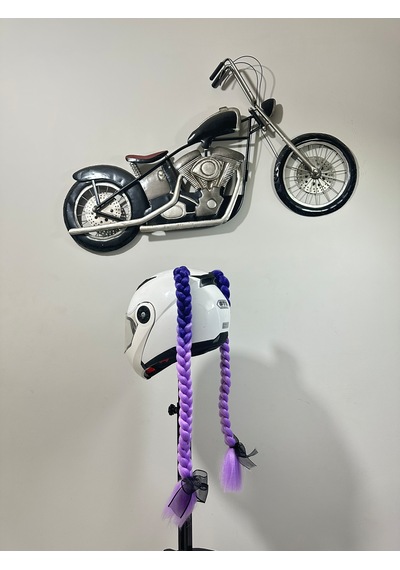 Motor & Motosiklet Mor Ombreli Çift Örgü Saç Kask Dış Aksesuar Diğer