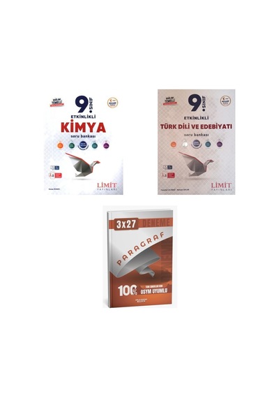 2027 Limit 9. Sınıf Kimya Etkinlikli Maarif + Edebiyat Türk Dili Ve Edebiyatı Soru + Ankapade 3'lü Set