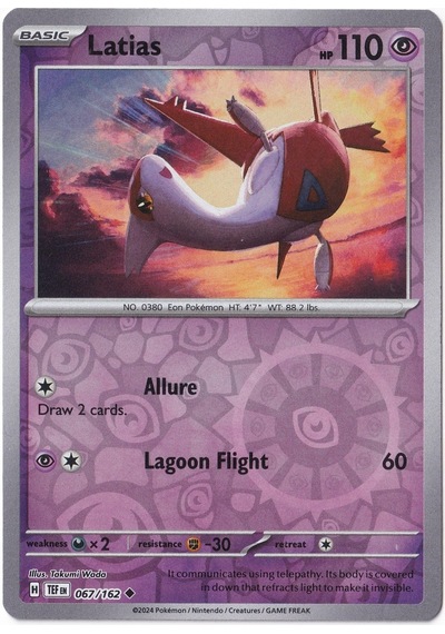 Latias Reverse Holo 067/162 - Temporal Forces - Pokemon Kartı Mint