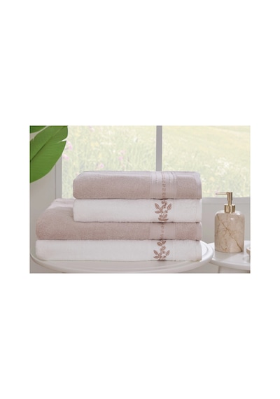 Jardin Havlu Seti Best Set Hamam Takımı Krem-bej