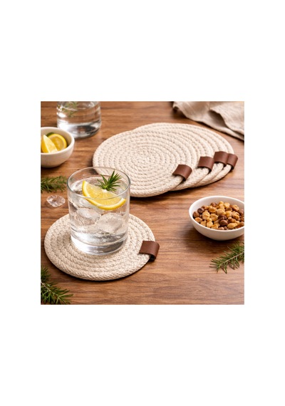 Natural Luxe Hasır Bardak Altlığı 6 Lı Set Diğer