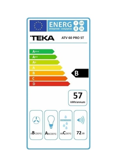 Teka ATV 60 PRO ST Cam Yüzeyli Duvar Tipi Davlumbaz