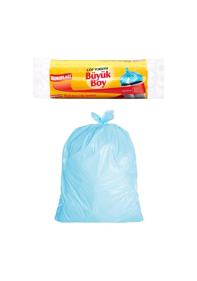 Büyük Boy Çöp Poşeti 10'lu 65x80 Cm, Sızdırmaz Ve Yırtılmaz, Ekonomik Büyük Boy Çöp Torbası, Geri Dönüş