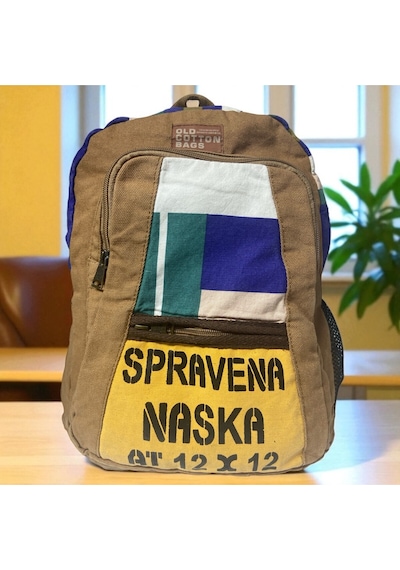 Old Cotton Cargo Kaliteli Renkli Vintage Salaş Disayn Günlük Sırt Gezi Okul Seyahat Çantası 28 Cm X 37 Cm Mavi