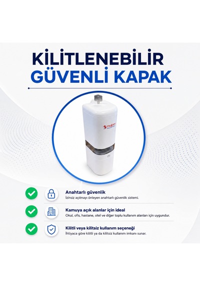Mulpex 480 Ml Sıvı Sabunluk Beyaz Duvar Tipi Abs Dispenser, Kilitli Kapak Ve Seviye Göstergeli