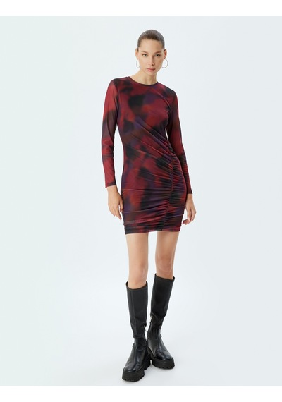 Koton Tül Elbise Mini Drapeli Batik Desenli Bisiklet Yaka Uzun Kollu Slim Fit Bordo Desenli 5wal80013ık Bordo Koton Tül Elbise Mini Drapeli Batik Desenli Bisiklet Yaka Uzun Kollu Slim Fit Bordo Desenli 5wal80013ık Bordo