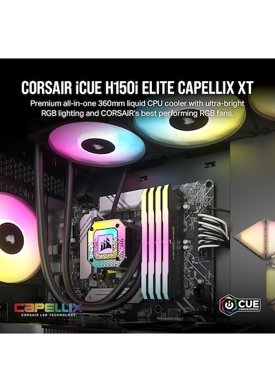 İcue H115i Elite Capellıx Xt Cpu Sıvı Soğutucu - İki Fan Af140 Rgb Elite - 280 Mm Radyatör - Intel Lga 1700, 1200 Genel
