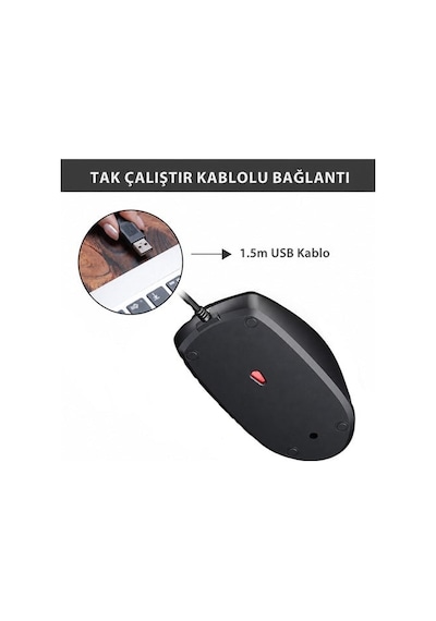 Philips Spk7247b/38 2000 Serisi 1200 Dpı Usb Optik Kablolu Mouse