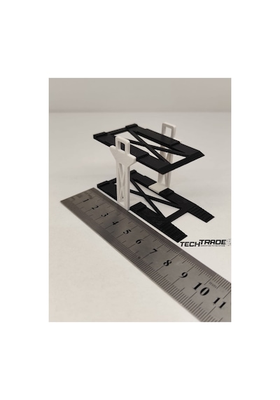 1/64 Ölçek Diorama 2 Araçlık Lift Siyah-beyaz