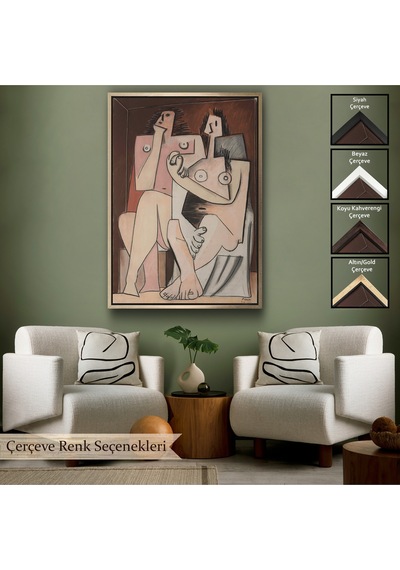 Çerçeveli Pablo Picasso - Adam Ve Kadın Soyut Tablosu - Homme Et Femme-7329