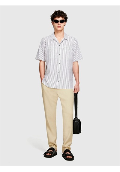 Sisley %100 Keten Slim Comfort Fit Pantolon Erkek Bej Pantolon - 325p4aghsf049