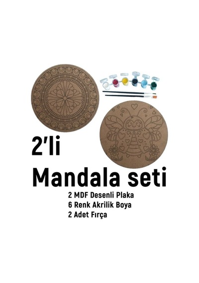 2'li Mandala Boyama Seti- Karne Hediyesi- Tatil Etkinliği - Aile