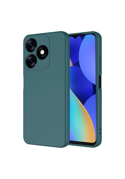 Tecno Spark 10 4g Kılıf Yumuşak Silikon Kamera Korumalı Lansman Pazarplus Koyu Yeşil