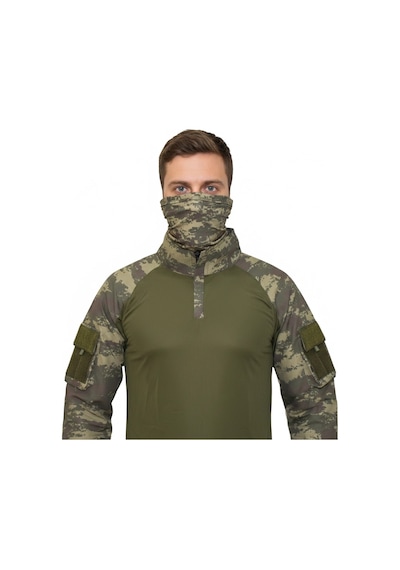 Askeri Kamuflaj Combat Tişört Eski Tsk Komando Haki Çok Renkli
