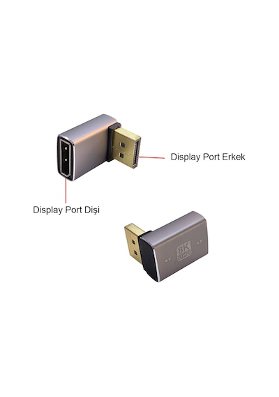 90 Derece Displayport Çevirici L Displayport Çevirici