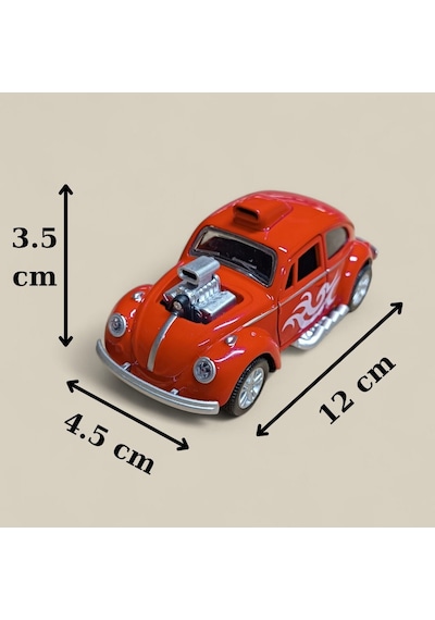 Metal Araba Çek Bırak Vw Bettle Modifiye Kırmızı Sesli Ve Işıklı Diğer