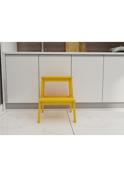 Fastwood Basamaklı Ahşap Tabure Sarı