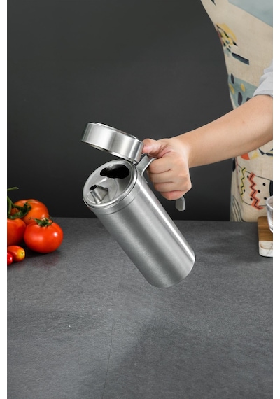 304 Çelik Silver 1000 Ml Yağdanlık Sosluk Ve Sirkelik Cin996by Silver