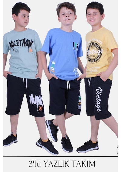 Fyk Kids 3'lü Nuk Dg-zoone-vintage Yazı Detaylı Erkek Çocuk Yazlık Takım Mint Yeşili Fyk Kids 3'lü Nuk Dg-zoone-vintage Yazı Detaylı Erkek Çocuk Yazlık Takım Mint Yeşili