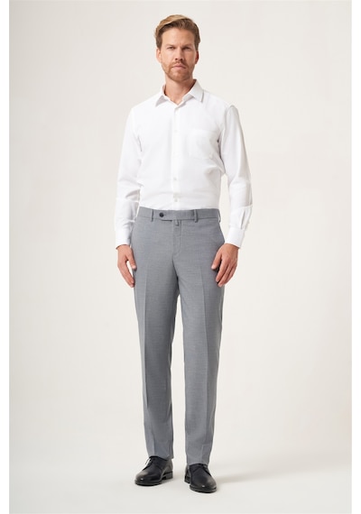 İmza Gri Yan Cep Filafil Desen Comfort Fit Esnek Pantolon 1003260153 Koyu Gri