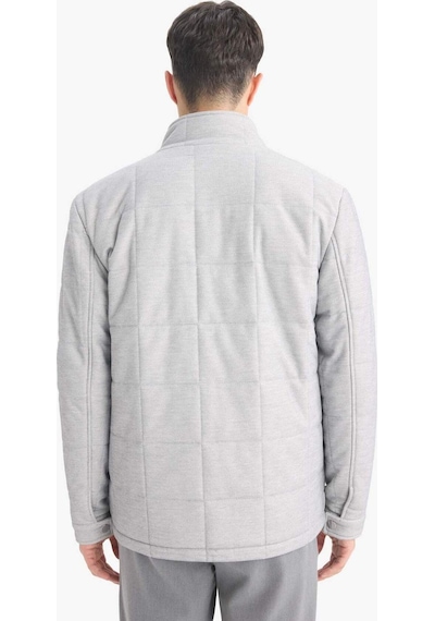 Defacto Slim Fit Dar Kesim Dik Yaka Astarlı Fermuarlı Cepli Kışlık Şişme Penye Mont E7888ax25augr221 Gri