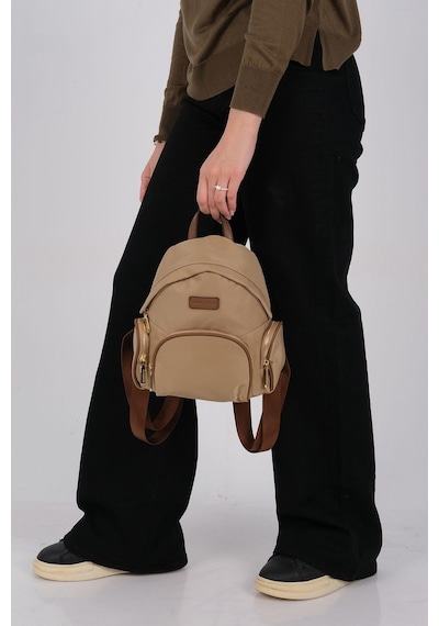 Silver Polo Sp1208 Kadın Sırt Çantası Saten Vizon-camel