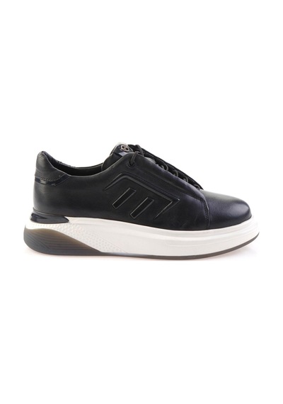 Bambi Siyah Hakiki Deri Erkek Sneaker E01398095003 Siyah