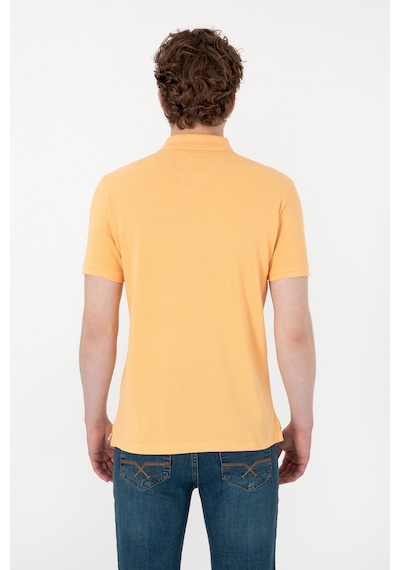 U.S. Polo Assn. Erkek Slim Fit Polo Yaka Turuncu Basic Tişört 50307699-VR202