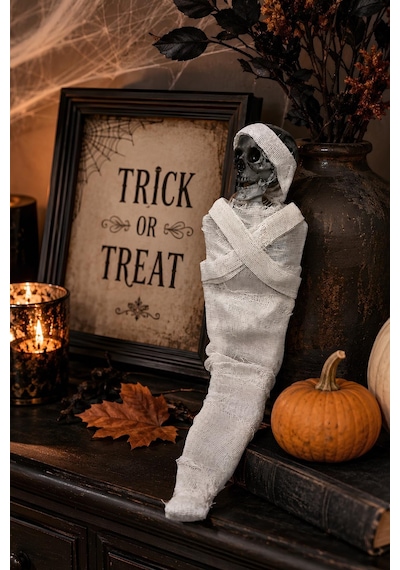 Mumya Kuru İskelet Dekor 43 Cm Halloween Cadılar Bayramı Parti Malzemesi