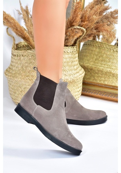 Fox Shoes Vizon Süet Kadın Bot L6671968602 Vizon Süet
