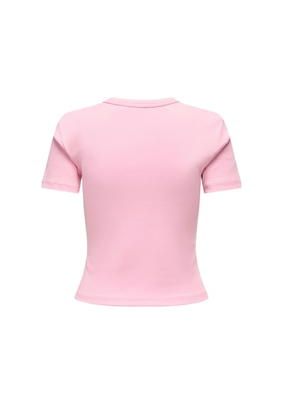 Only Kadın Bisiklet Yaka Basic Tişört - Val Life Pembe