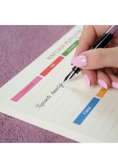 Lexroo Tarihsiz A4 Haftalık Masa Planlayıcı 80 Yaprak 110gr. Ivory Minimal Tasarım Çok Renkli