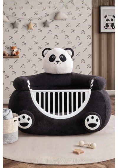 Beşik Panda Peluş Kumaşlı Hayvan Figürlü Beşik Renkli
