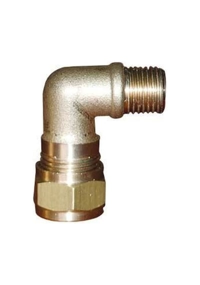 Sarı Pirinç Yüksüklü Dirsek 1/2 - 12 Mm