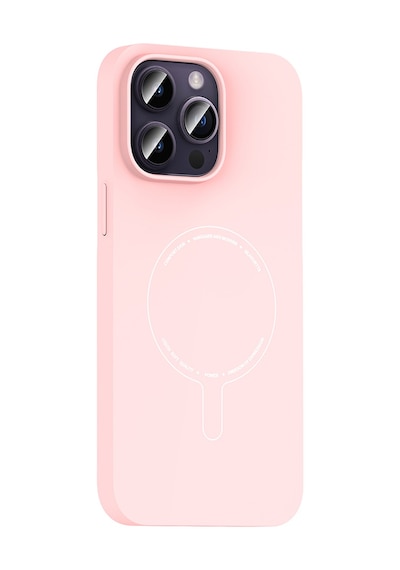 Maks Technology iPhone Uyumlu 14 Pro Max Kılıf M-safe Şarj Özellikli Kamera Korumalı Mkst Elio Sert Pc Kapak - Açık Pembe
