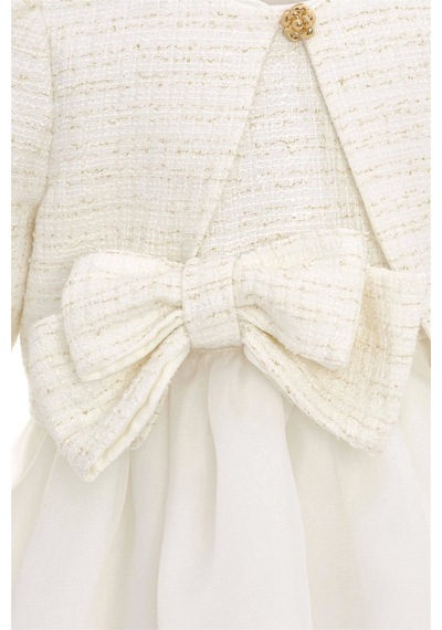 Pamina Kids Pamina Kız Bebek Bolerolu Tül Elbise Ekru 36326
